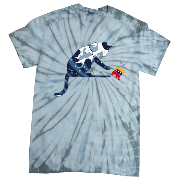 Cat Lovers Kamala Harris Blue Cat Tie-Dye T-Shirt