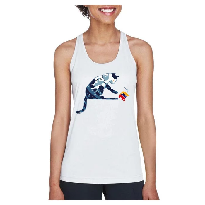 Cat Lovers Kamala Harris Blue Cat Women's Racerback Tank