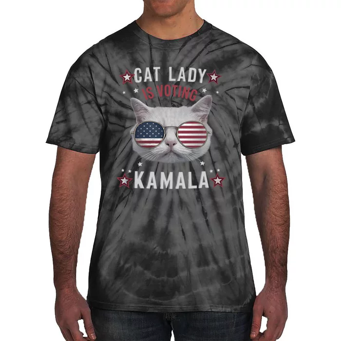 Cat Lady Kamala Harris For President 2024 Tie-Dye T-Shirt