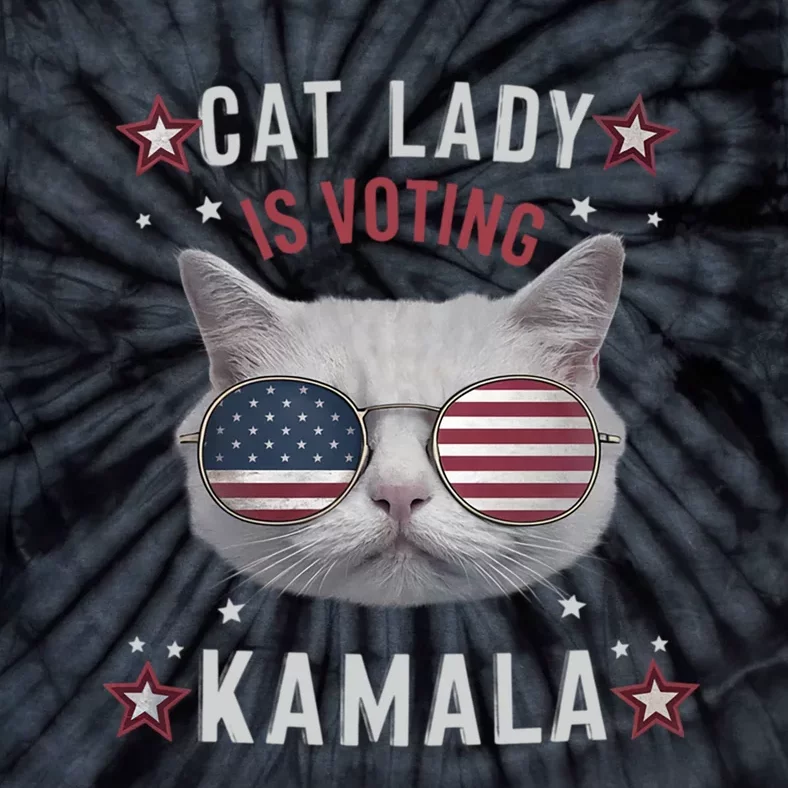 Cat Lady Kamala Harris For President 2024 Tie-Dye T-Shirt