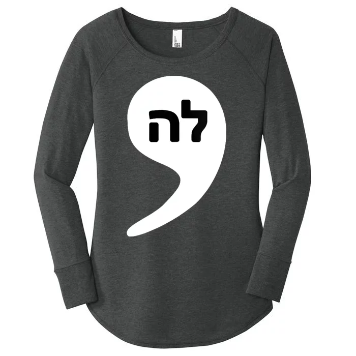 Comma La Kamala Hebrew Alphabet Cute Women's Perfect Tri Tunic Long Sleeve Shirt