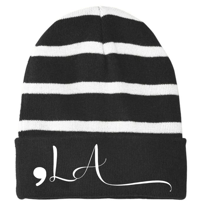 Comma La Kamala Harris Striped Beanie with Solid Band