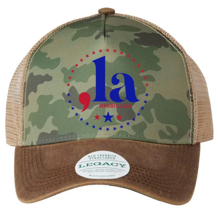 Comma La Kamala Harris For President 2024 Funny Kamala Us Gift Legacy Tie Dye Trucker Hat