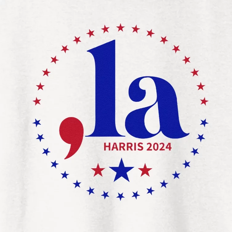 Comma La Kamala Harris For President 2024 Funny Kamala Us Gift Women's Crop Top Tee