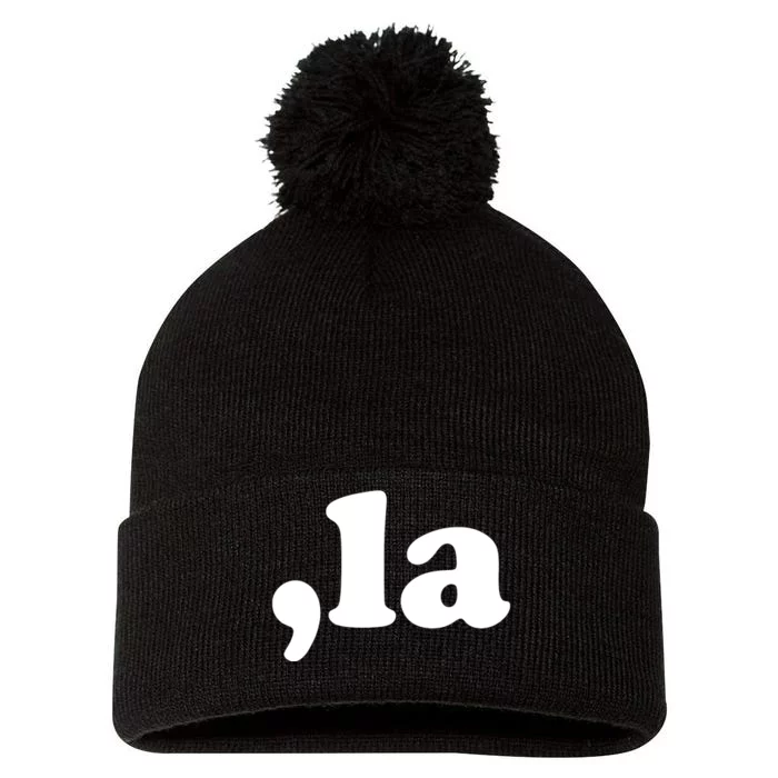 Comma La Kamala Harris Pom Pom 12in Knit Beanie