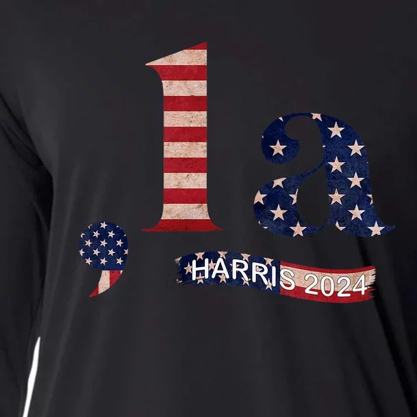 Comma La Kamala Harris For President 2024 Funny Kamala Us Cooling Performance Long Sleeve Crew