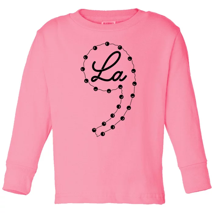 Comma La Kamala Harris Pearls & Chucks Woman Inspirational Toddler Long Sleeve Shirt