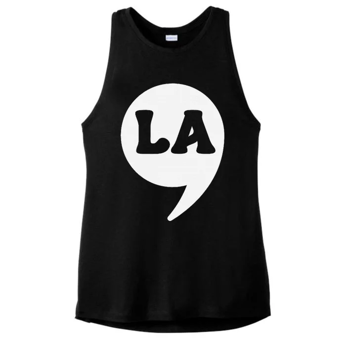 Comma + La Kamala Harris Woman President Vote 2024 Ladies Tri-Blend Wicking Tank