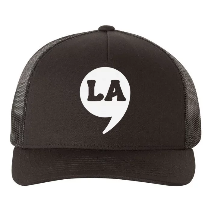 Comma + La Kamala Harris Woman President Vote 2024 Yupoong Adult 5-Panel Trucker Hat