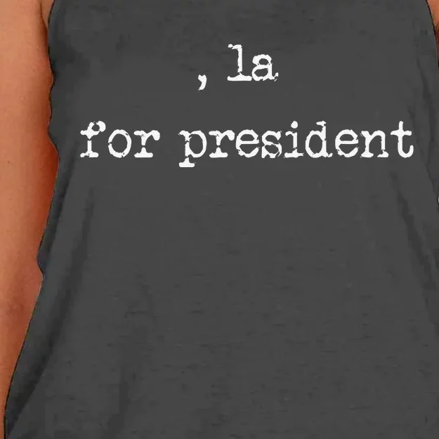 Comma La Kamala Harris 2024 For President Women's Knotted Racerback Tank