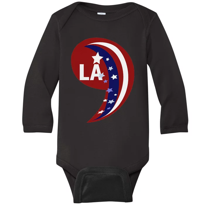 Comma La Kamala Harris 2024 Blue Comfort Baby Long Sleeve Bodysuit