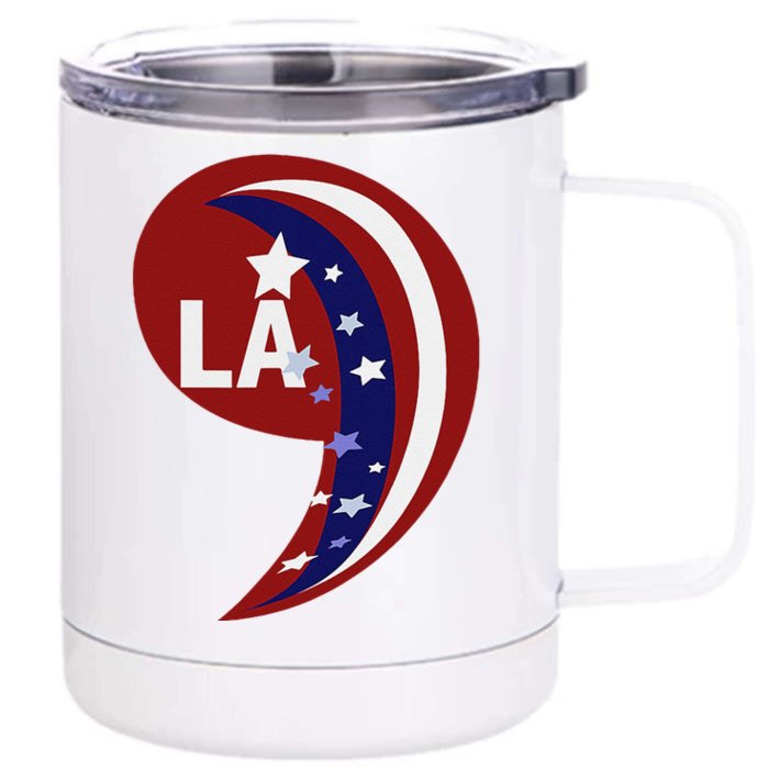 Comma La Kamala Harris 2024 Blue Comfort Front & Back 12oz Stainless Steel Tumbler Cup