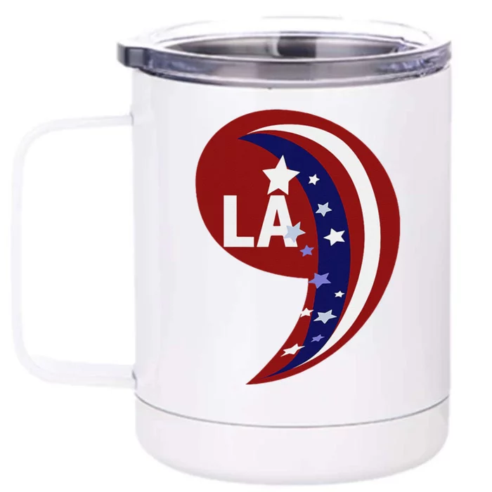 Comma La Kamala Harris 2024 Blue Comfort Front & Back 12oz Stainless Steel Tumbler Cup