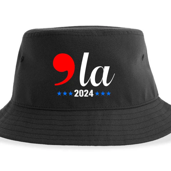 Comma + La Kamala Harris For President 2024 Election Sustainable Bucket Hat