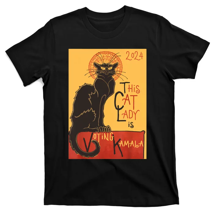 Cat Lady Kamala Le Chat Noir Funny Ballot Election Campaign T-Shirt