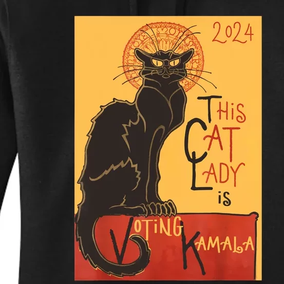 Cat Lady Kamala Le Chat Noir Funny Ballot Election Campaign Women's Pullover Hoodie