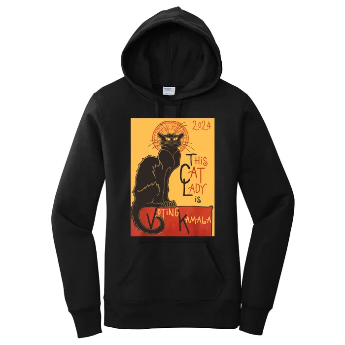 Cat Lady Kamala Le Chat Noir Funny Ballot Election Campaign Women's Pullover Hoodie