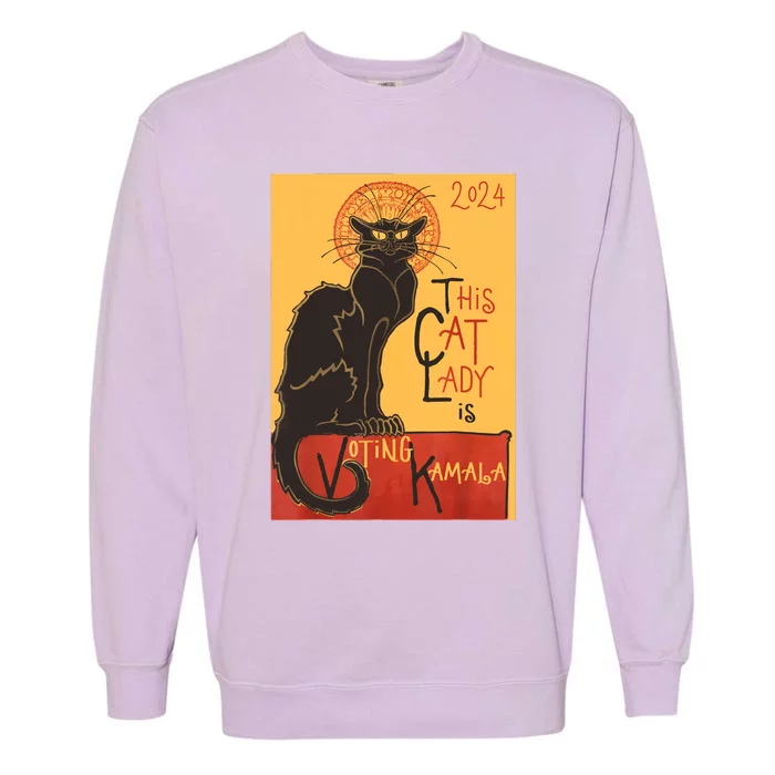 Cat Lady Kamala Le Chat Noir Funny Ballot Election Campaign Garment-Dyed Sweatshirt