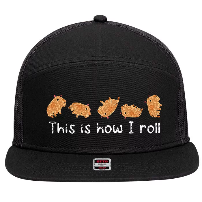 Capybara Lover Kids This Is How I Roll Capybara 7 Panel Mesh Trucker Snapback Hat