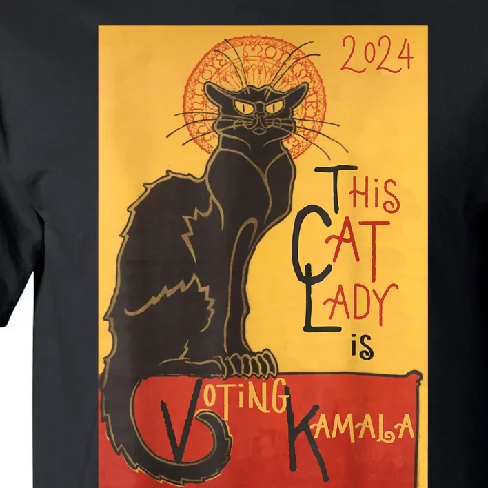 Cat Lady Kamala Le Chat Noir Funny Ballot Election Campaign Tall T-Shirt