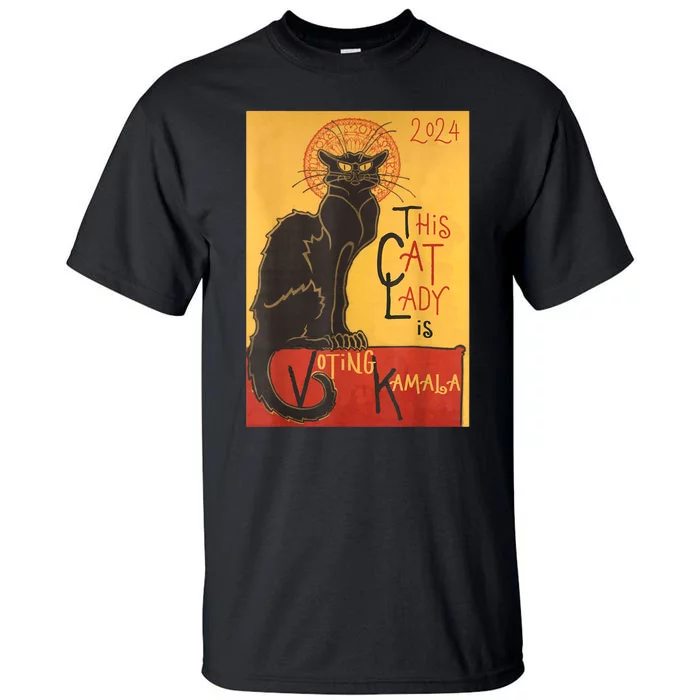 Cat Lady Kamala Le Chat Noir Funny Ballot Election Campaign Tall T-Shirt