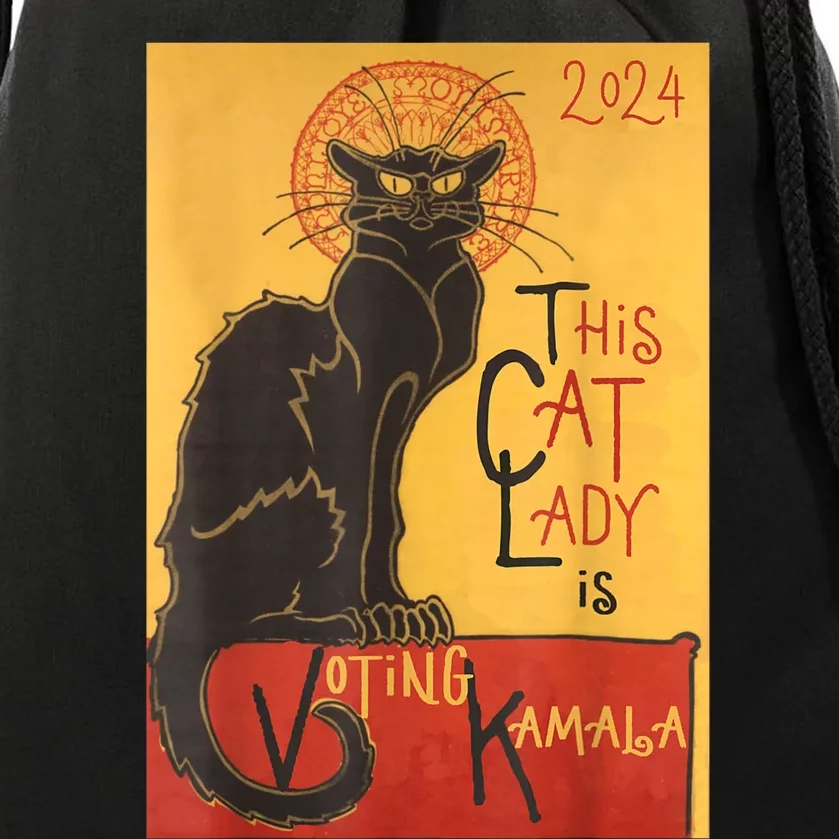 Cat Lady Kamala Le Chat Noir Funny Ballot Election Campaign Drawstring Bag