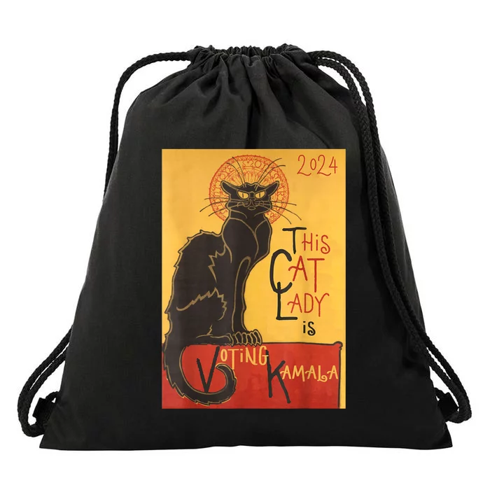 Cat Lady Kamala Le Chat Noir Funny Ballot Election Campaign Drawstring Bag