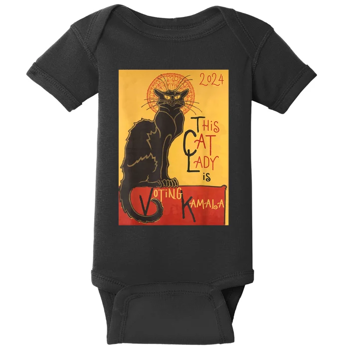 Cat Lady Kamala Le Chat Noir Funny Ballot Election Campaign Baby Bodysuit