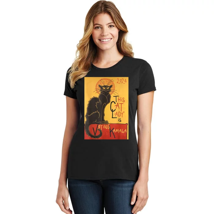 Cat Lady Kamala Le Chat Noir Funny Ballot Election Campaign Women's T-Shirt