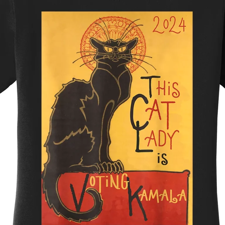 Cat Lady Kamala Le Chat Noir Funny Ballot Election Campaign Women's T-Shirt