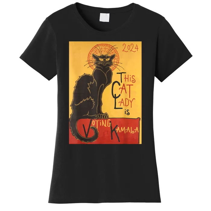 Cat Lady Kamala Le Chat Noir Funny Ballot Election Campaign Women's T-Shirt