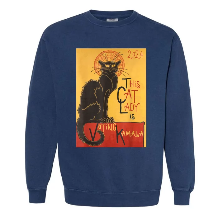 Cat Lady Kamala Le Chat Noir Funny Ballot Election Campaign Garment-Dyed Sweatshirt