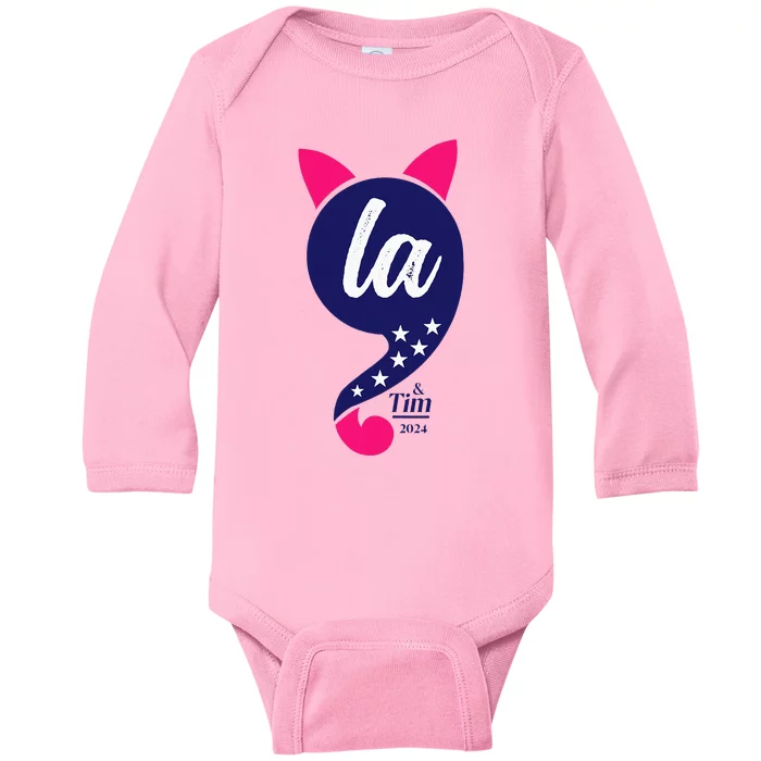 Comma La Kamala Harris 2024 For President Election Baby Long Sleeve Bodysuit