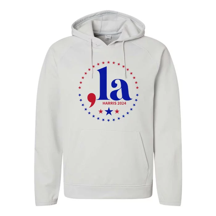 Comma La Kamala Harris For President 2024 Funny Kamala Us Performance Fleece Hoodie