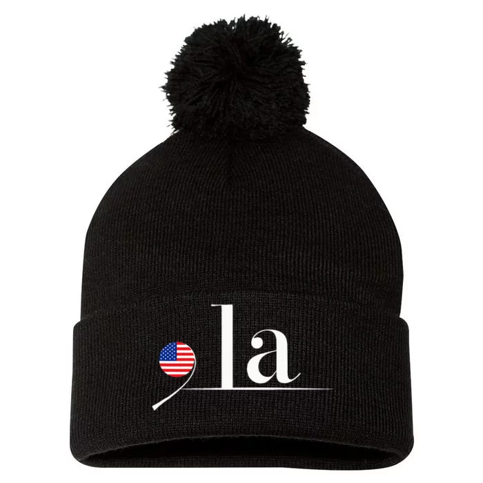 Comma La Kamala Pom Pom 12in Knit Beanie