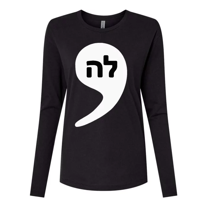 Comma La Kamala Hebrew Alphabet Cute Womens Cotton Relaxed Long Sleeve T-Shirt