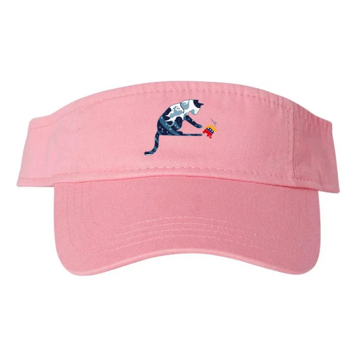 Cat Lovers Kamala Harris Blue Cat Sarcastic Valucap Bio-Washed Visor