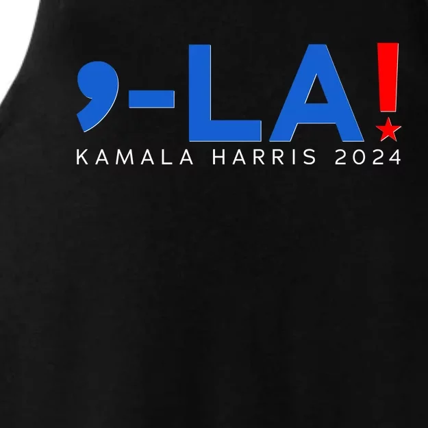 Comma La Kamala Harris 2024 Ladies Tri-Blend Wicking Tank