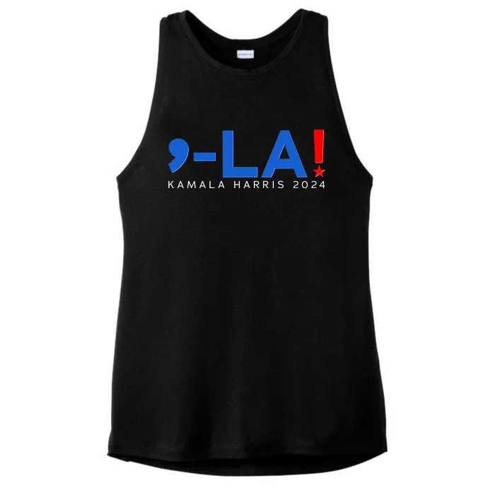 Comma La Kamala Harris 2024 Ladies Tri-Blend Wicking Tank