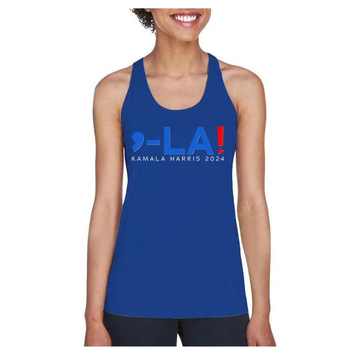 Comma La Kamala Harris 2024 Women's Racerback Tank