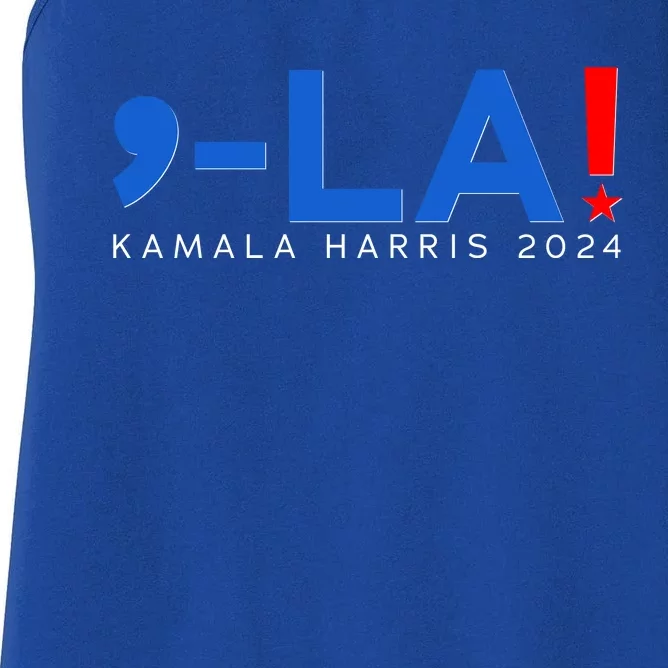 Comma La Kamala Harris 2024 Women's Racerback Tank