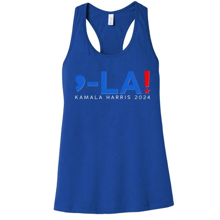 Comma La Kamala Harris 2024 Women's Racerback Tank