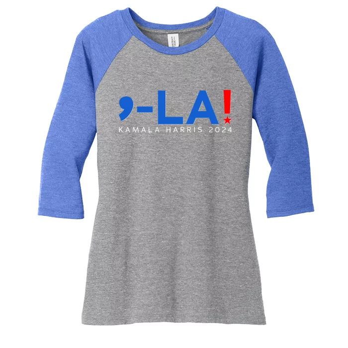 Comma La Kamala Harris 2024 Women's Tri-Blend 3/4-Sleeve Raglan Shirt