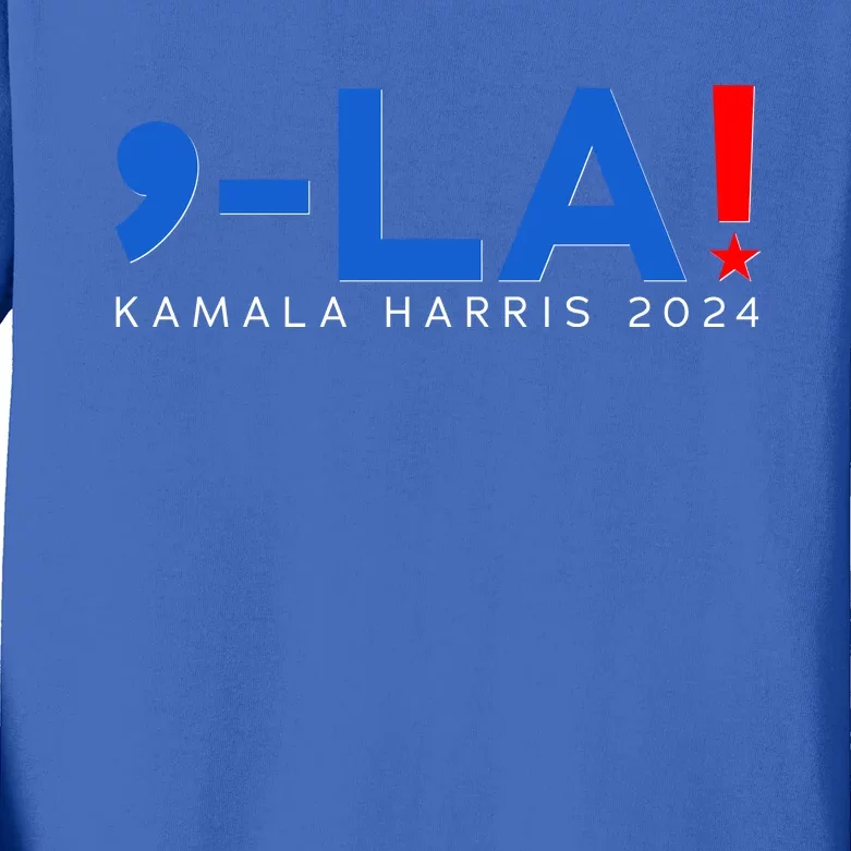 Comma La Kamala Harris 2024 Kids Long Sleeve Shirt