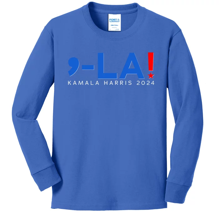 Comma La Kamala Harris 2024 Kids Long Sleeve Shirt