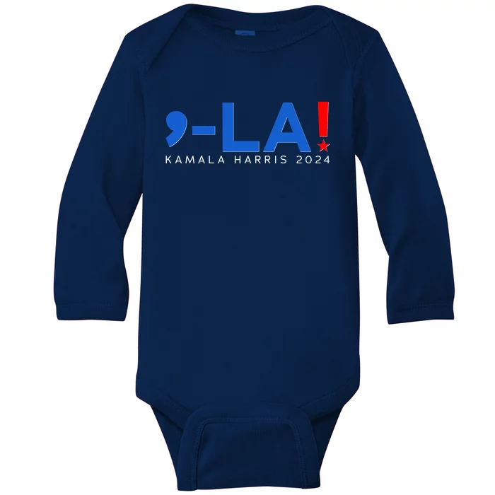 Comma La Kamala Harris 2024 Baby Long Sleeve Bodysuit