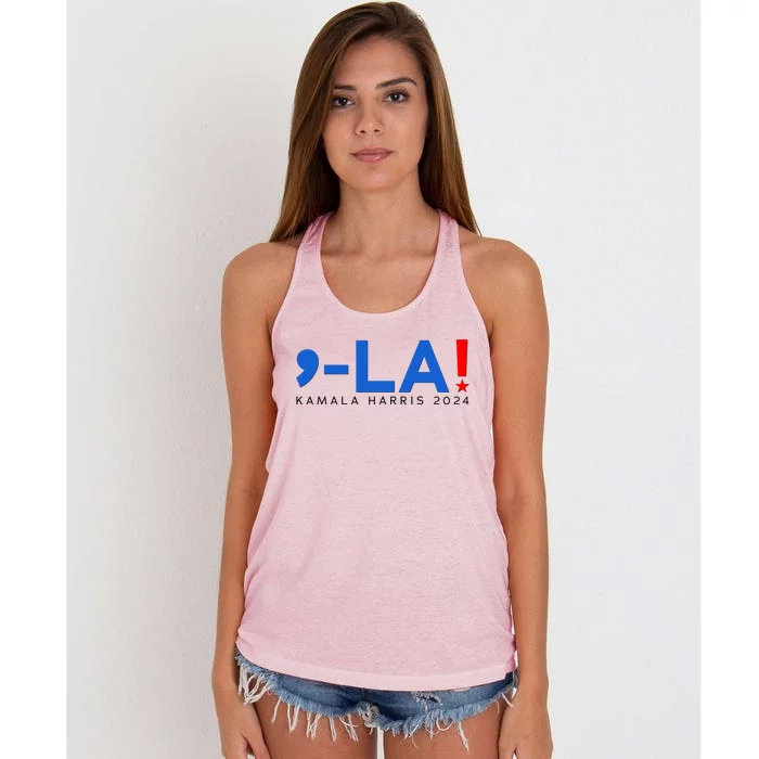 Comma La Kamala Harris 2024 Women's Knotted Racerback Tank