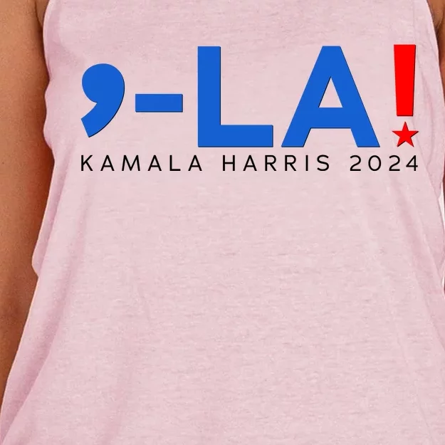 Comma La Kamala Harris 2024 Women's Knotted Racerback Tank