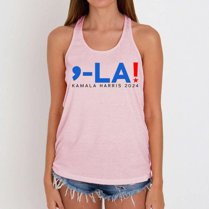 Comma La Kamala Harris 2024 Women's Knotted Racerback Tank