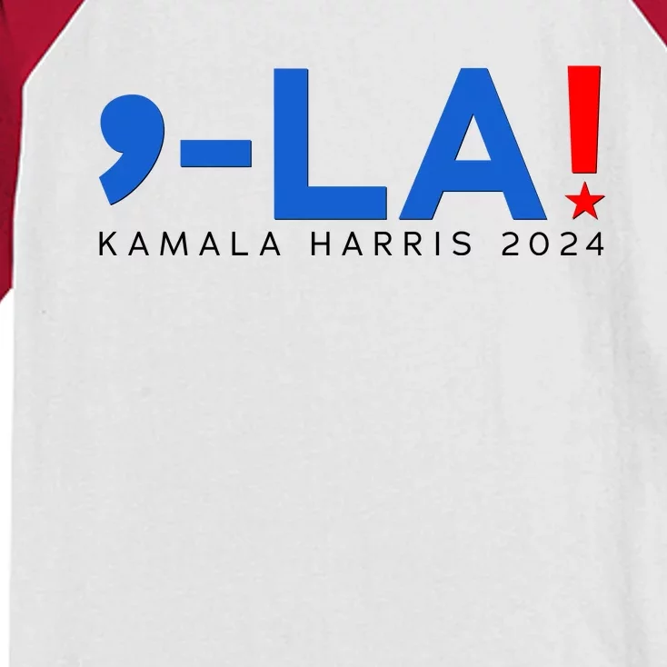 Comma La Kamala Harris 2024 Kids Colorblock Raglan Jersey